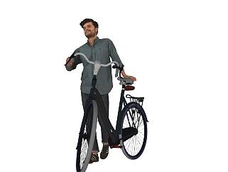 骑自行车的人精细<em>人物</em>模型(10)